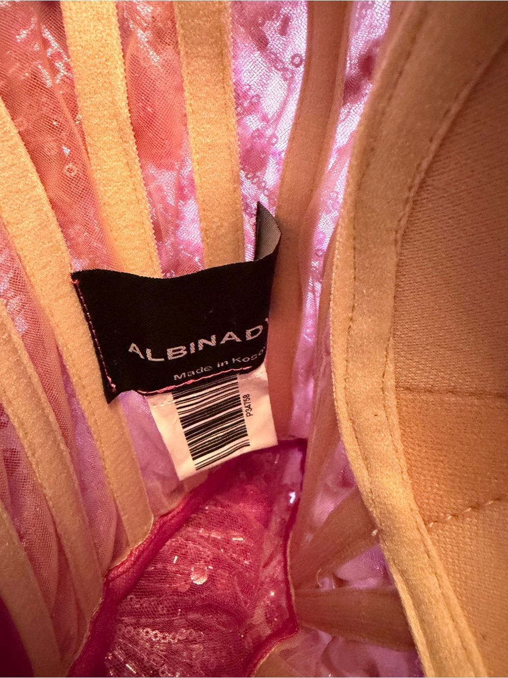Albina Dyla Pink/Blush Beaded Maxi Dress - Picture 5 of 6